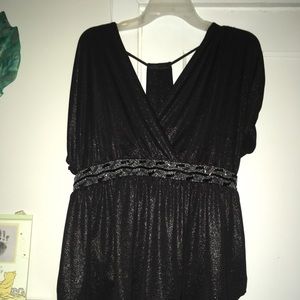 Torrid black shimmer shirt with beads